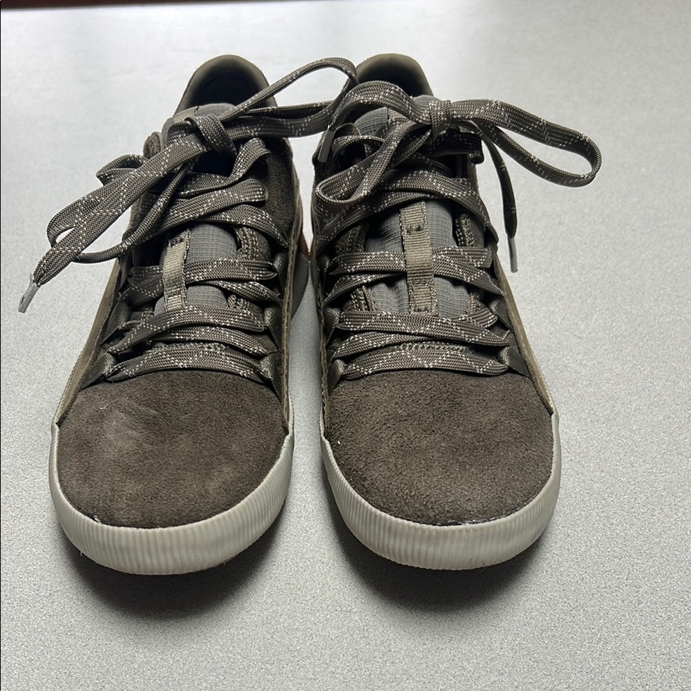 Sorel Military Green Suede Sneakers